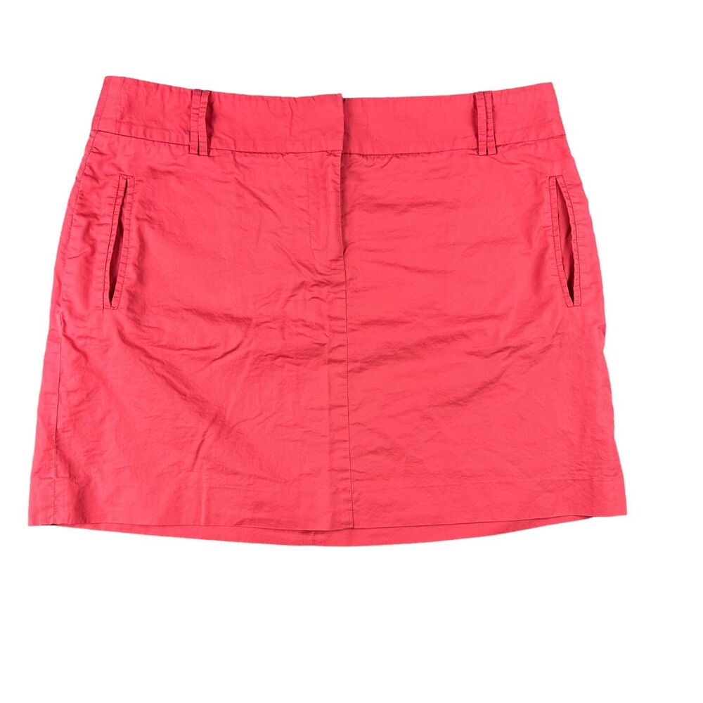 J. Crew Skirt Women's 8 Pink Mini Cotton Preppy Poplin Straight Pockets Career
